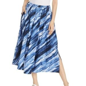 NWT Donna Karan Space Dye Pleated Midi Skirt S